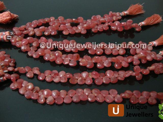 Rhodocrosite Plain Heart Beads