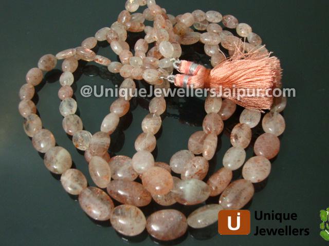 Sunstone Plain Oval Beads