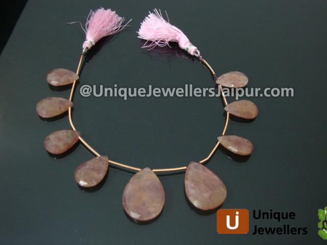 Strawberry Quartz Far Faceted Pear Beads