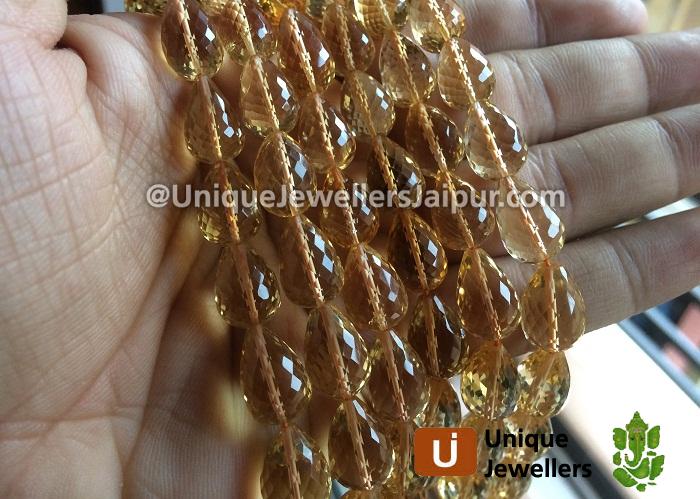 Citrine Far Faceted Drop Beads