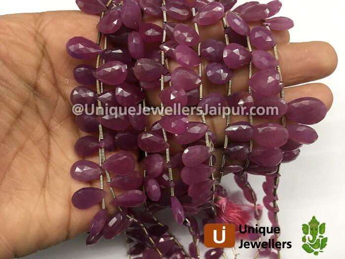 Ruby Far Briollete Pear Beads