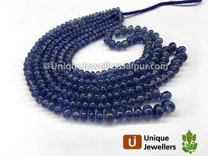 Blue Sapphire Far Smooth Roundelle Beads