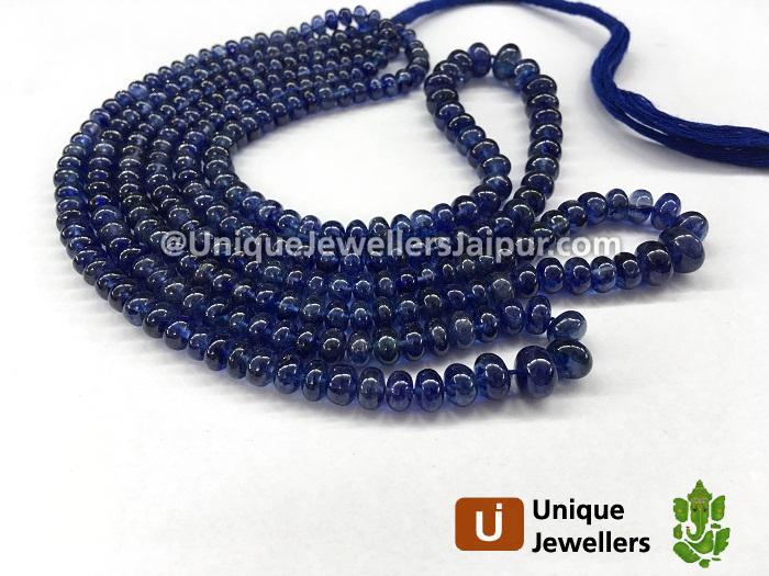 Blue Sapphire Far Smooth Roundelle Beads