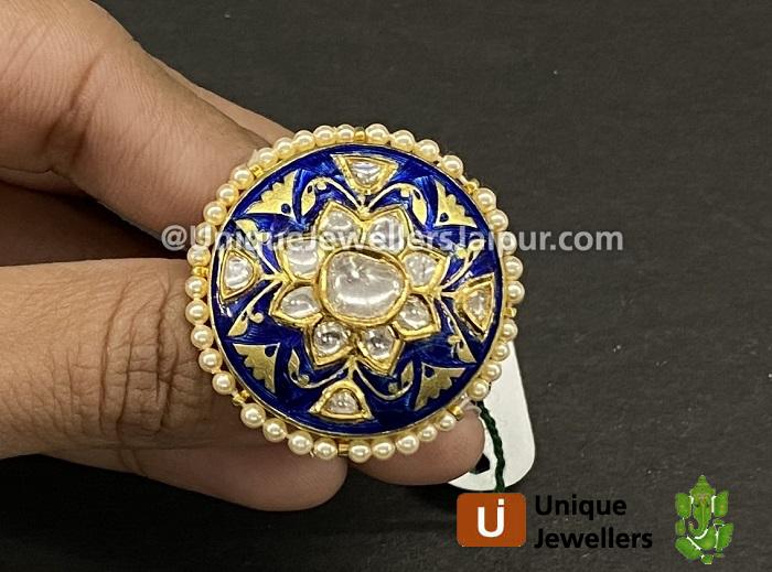 18K Kunda Meena Jewellery Setted With Diamond & Colour Stones