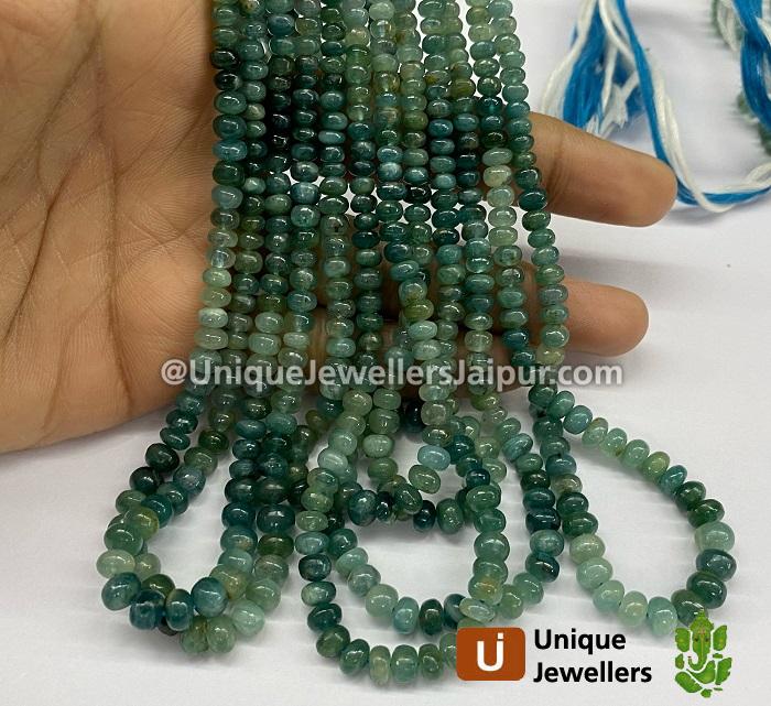 Grandidierite Shaded Smooth Roundelle Beads