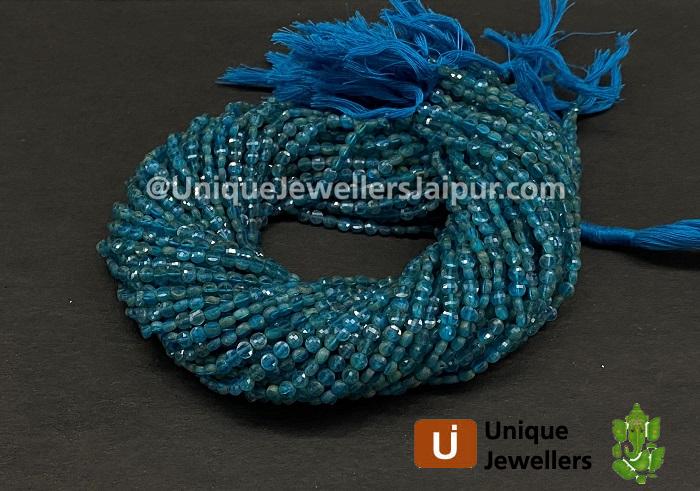 Neon Apatite Faceted Coin Beads