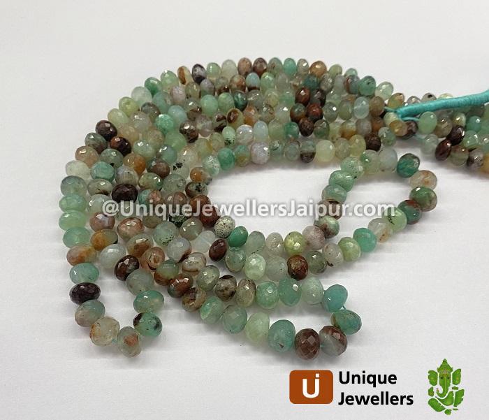 Aqua Chalcedony Faceted Roundelle Beads