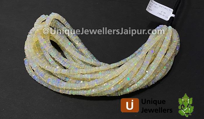 Off White Ethiopian Opal Fancy Smooth Bolt Beads
