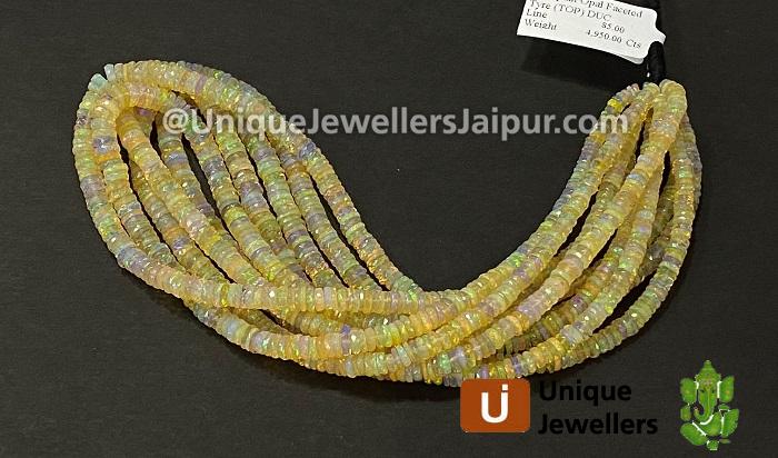 Orange Ethiopian Opal Faceted Tyre Beads