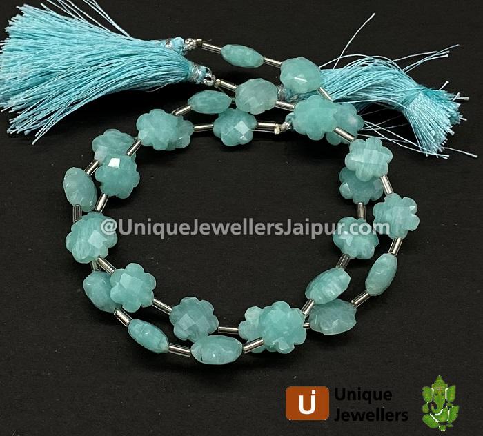 Amazonite Faceted Flower Beads
