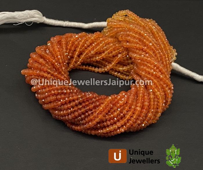 Carnelian Shaded Faceted Roundelle Beads
