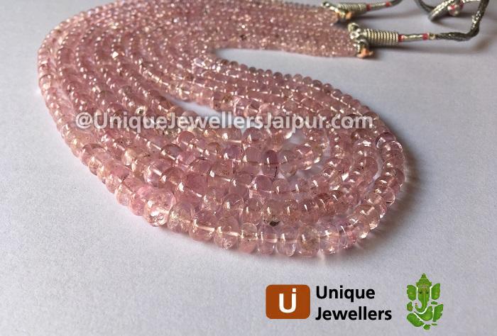 Fine Making Morganite Smooth Roundelle Beads