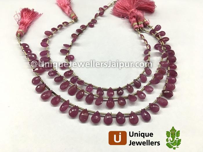 Ruby Briollete Pear Beads