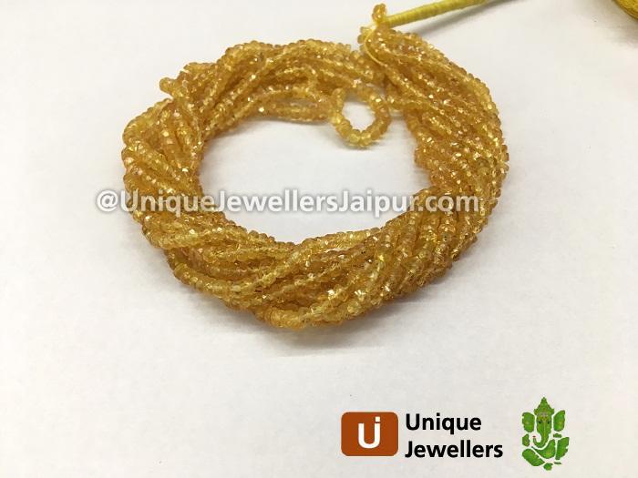 Yellowish Orange Sapphire Faceted Roundelle Beads