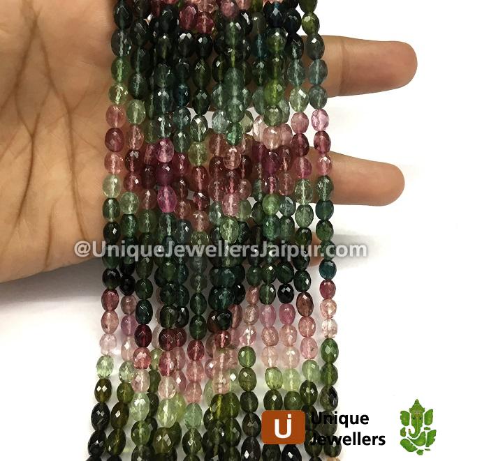 Tourmaline Far Faceted Capsule Beads
