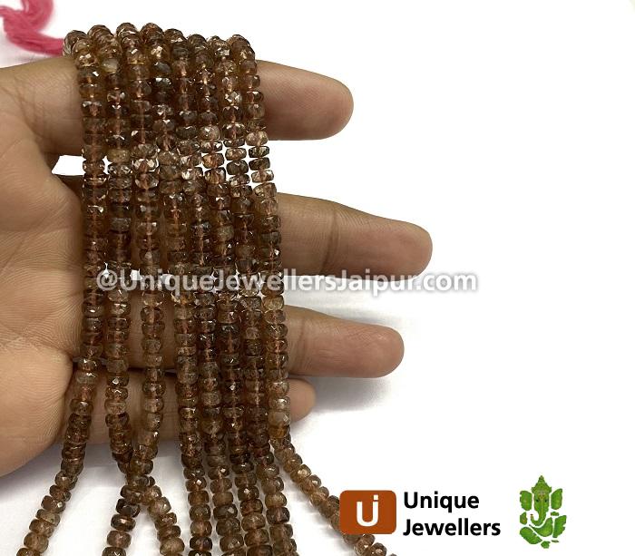 Pink Andalusite Far Faceted Roundelle Beads