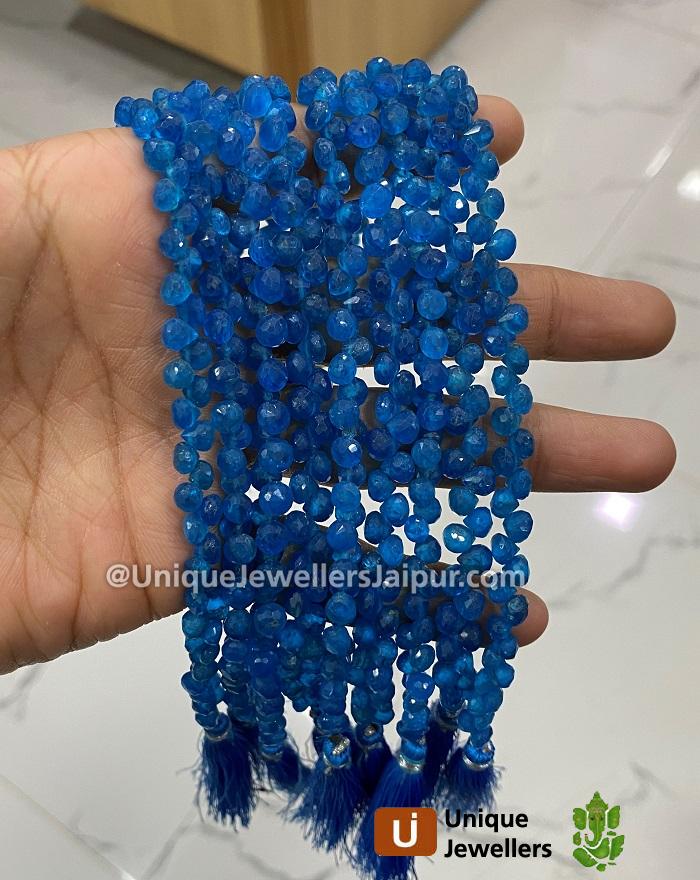 Neon Apatite Faceted Onion Beads