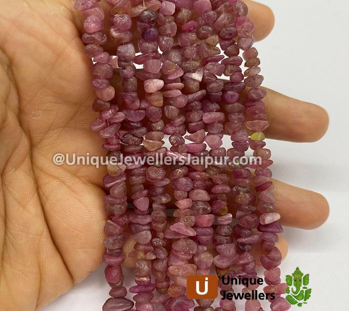 Natural Pink Sapphire Rough Nugget Beads