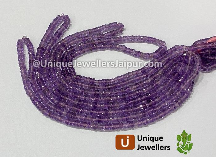 Pink Amethyst Faceted Tyre Beads