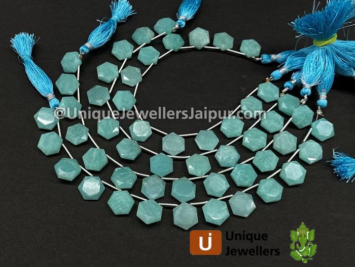 Amazonite Faceted Hexagon Star Beads