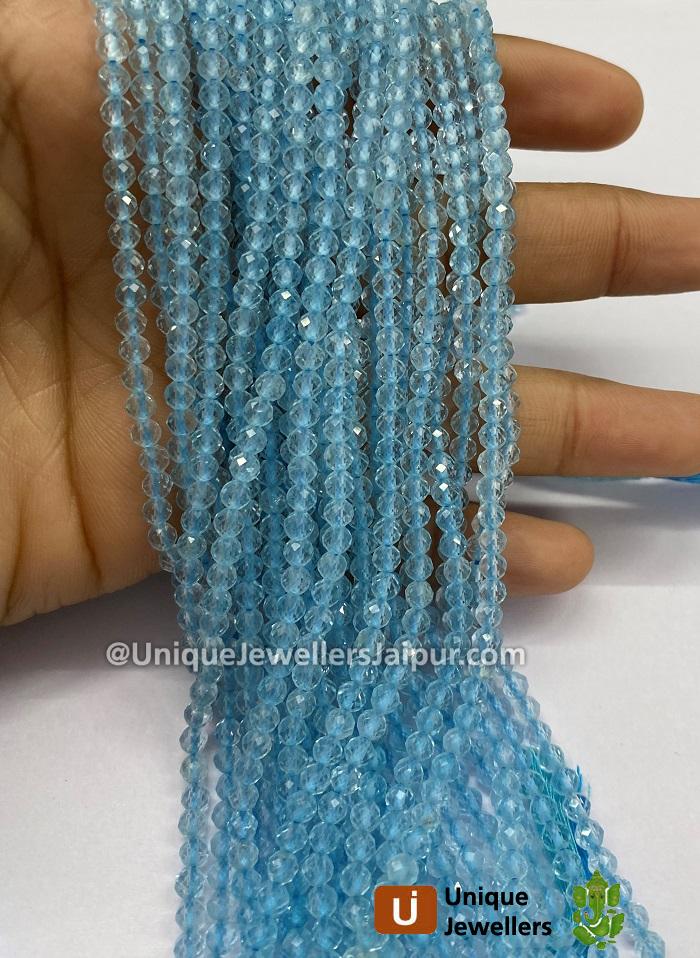 Sky Blue Topaz Faceted Roundelle Beads