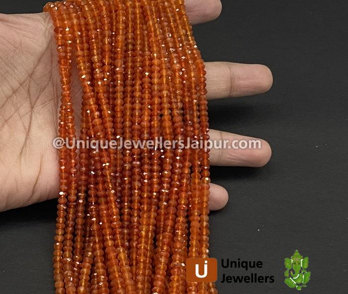 Carnelian Shaded Faceted Roundelle Beads
