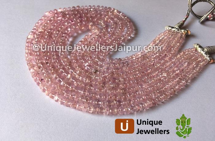 Fine Making Morganite Smooth Roundelle Beads