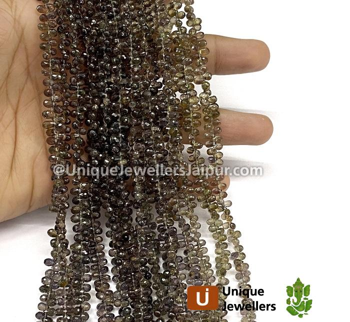 Carob Songea Sapphire Faceted Drop Beads
