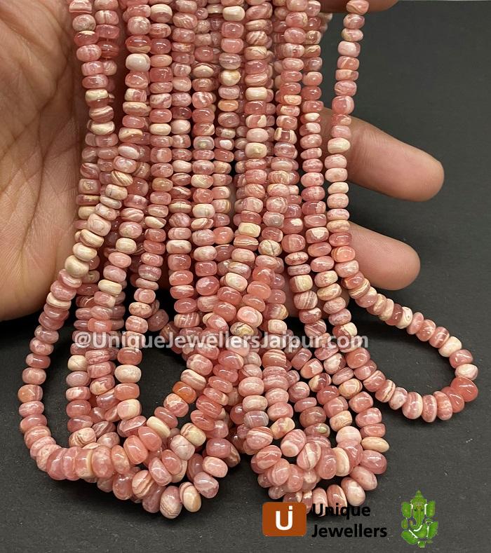 Rhodochrosite Smooth Roundelle Beads