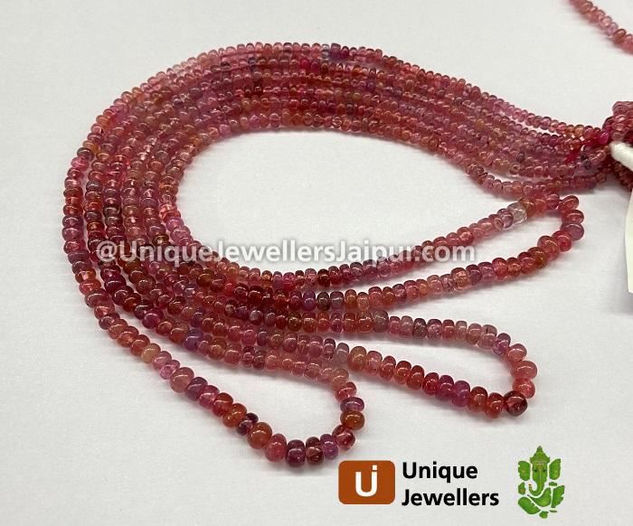 Red Spinel Shaded Smooth Roundelle Beads