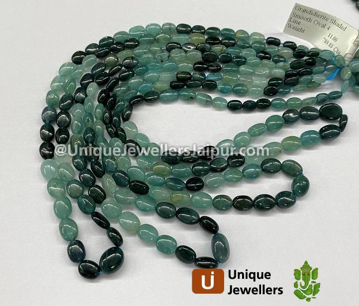 Grandidierite Shaded Smooth Oval Beads