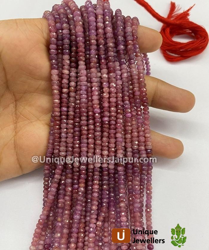 Natural Ruby Shaded Faceted Roundelle Beads